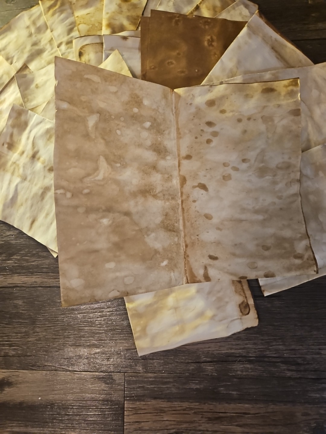 30 Sheets Of Coffee Hand Dyed Printer Paper 8.5 X 11 Folded In Half