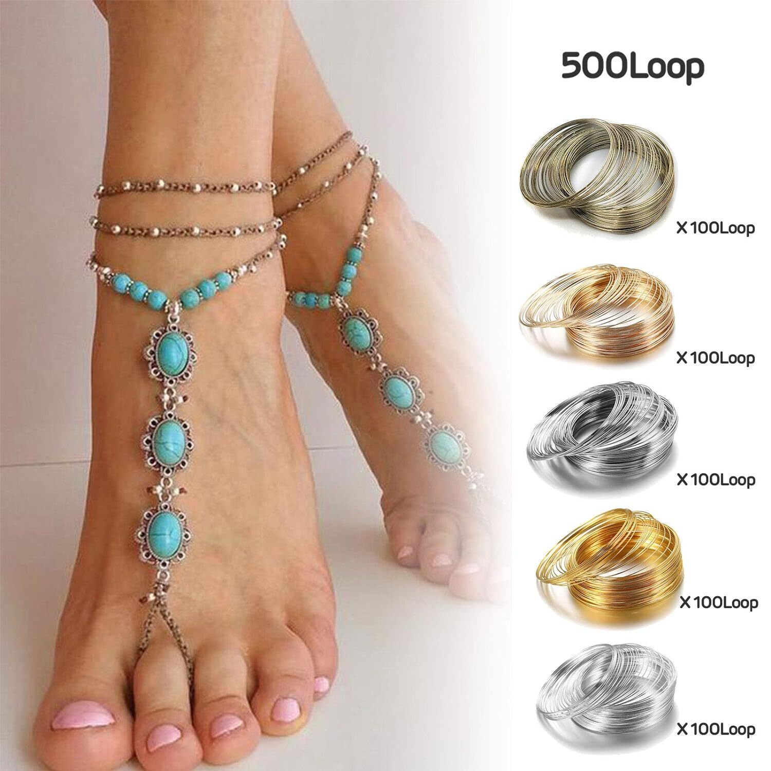 500 Loop Memory Jewelry Wire Bearing Wire for Jewelry Making Bracelet Wire
