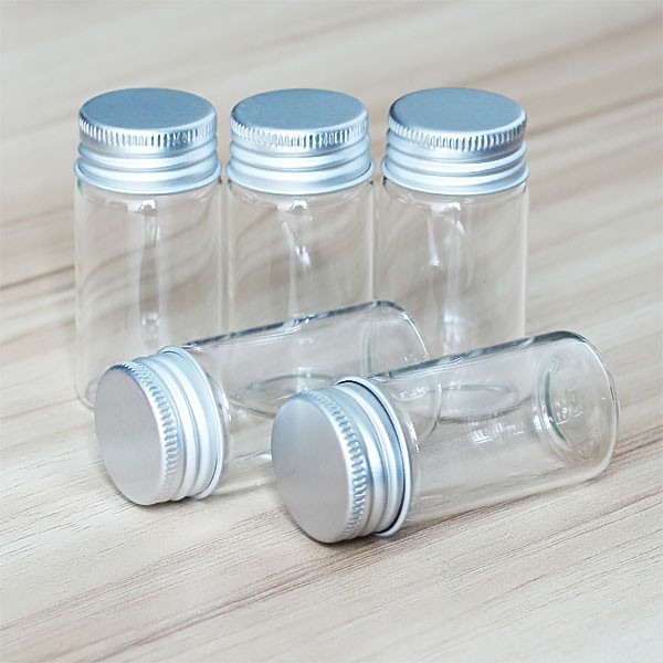 25ML Essential Vials Aluminum Storing Glass Bottles Crafts Lids Perfume 1~50pcs