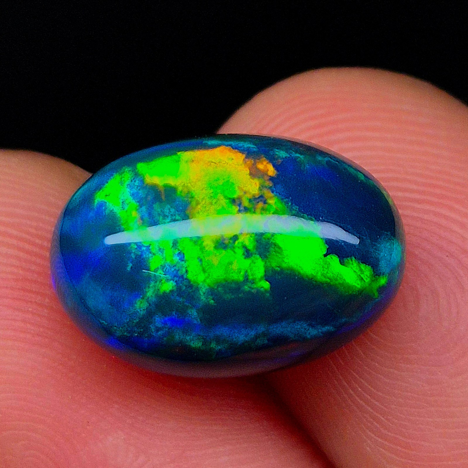 Multi Fire Natural Ethiopian 6.90 Carat Opal Gemstone Cabochon Size 15x10x7mm
