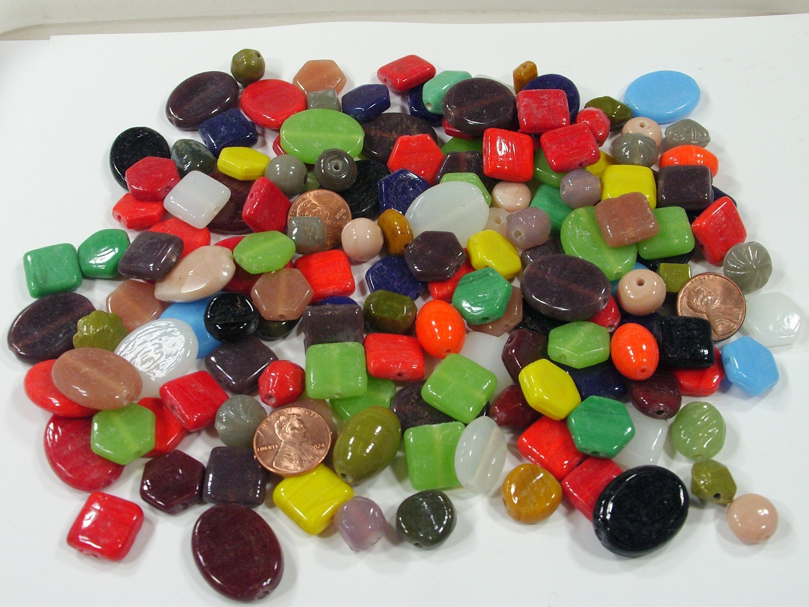 2 Pounds Assorted Shapes and Sizes India Handmade Multicolor Glass Beads (A-9) ⭐