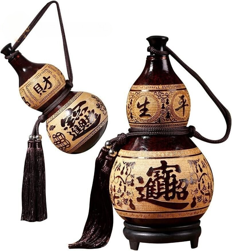Portable Natural Wine Gourd Outdoor Water Bottle Water Wine Medicine Gourd