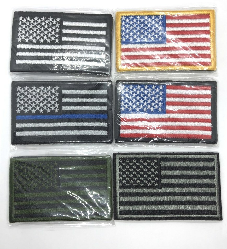 USA American Flag Patch 3”X 2” Hook & Loop Choice Military Tactical