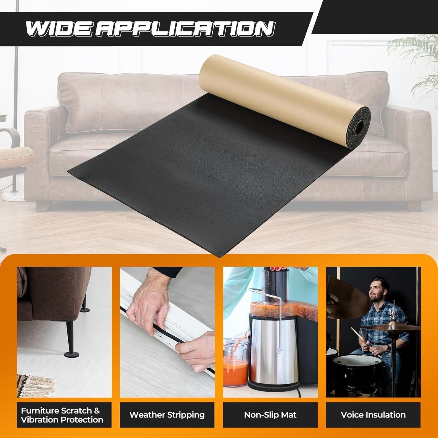 Versatile 1/8” Thick Neoprene Foam Sheet with Adhesive, Ideal for DIY & Crafts
