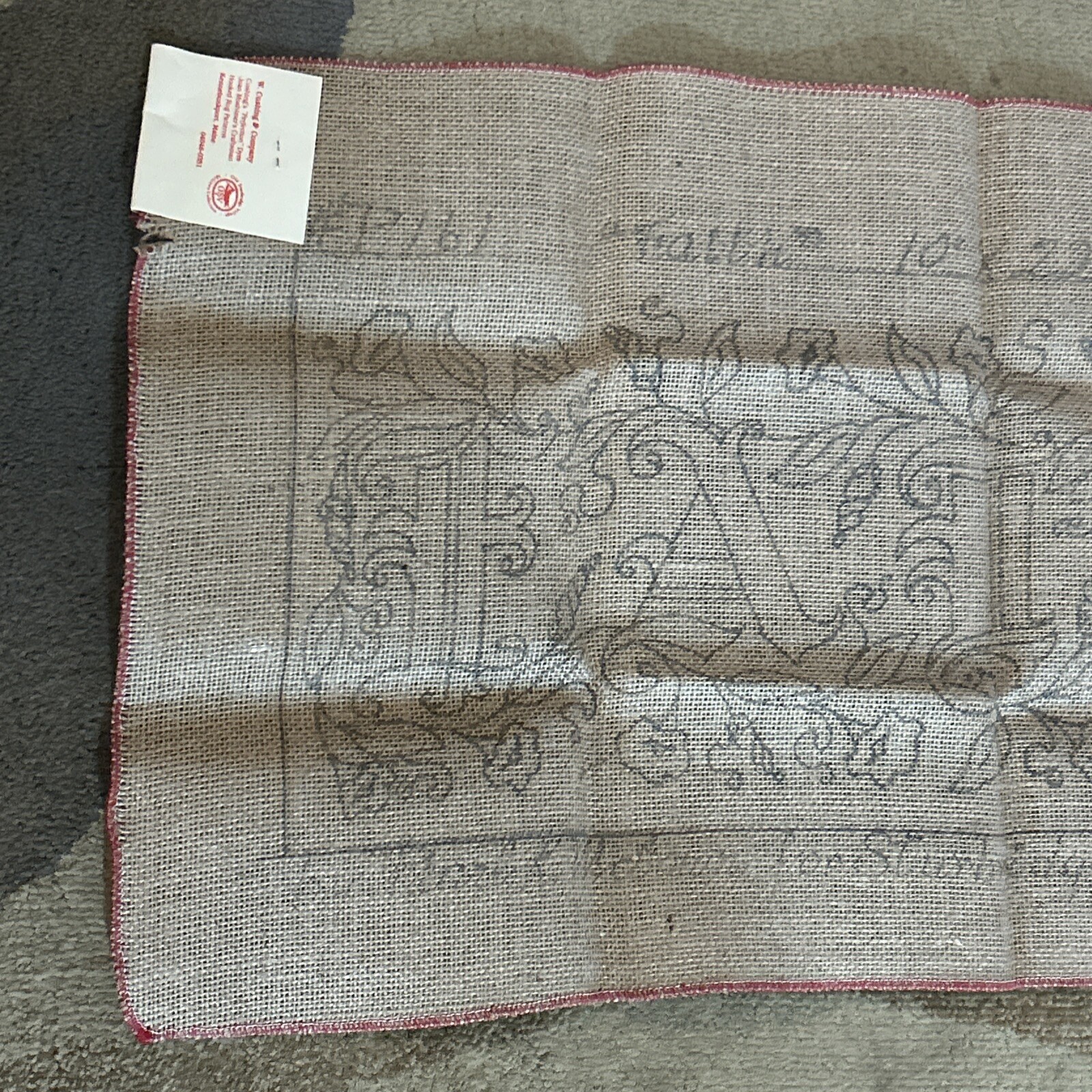 Vintage Burlap Rug Pattern #P161 “Faith” 10” x 22” NOS Pearl McGown