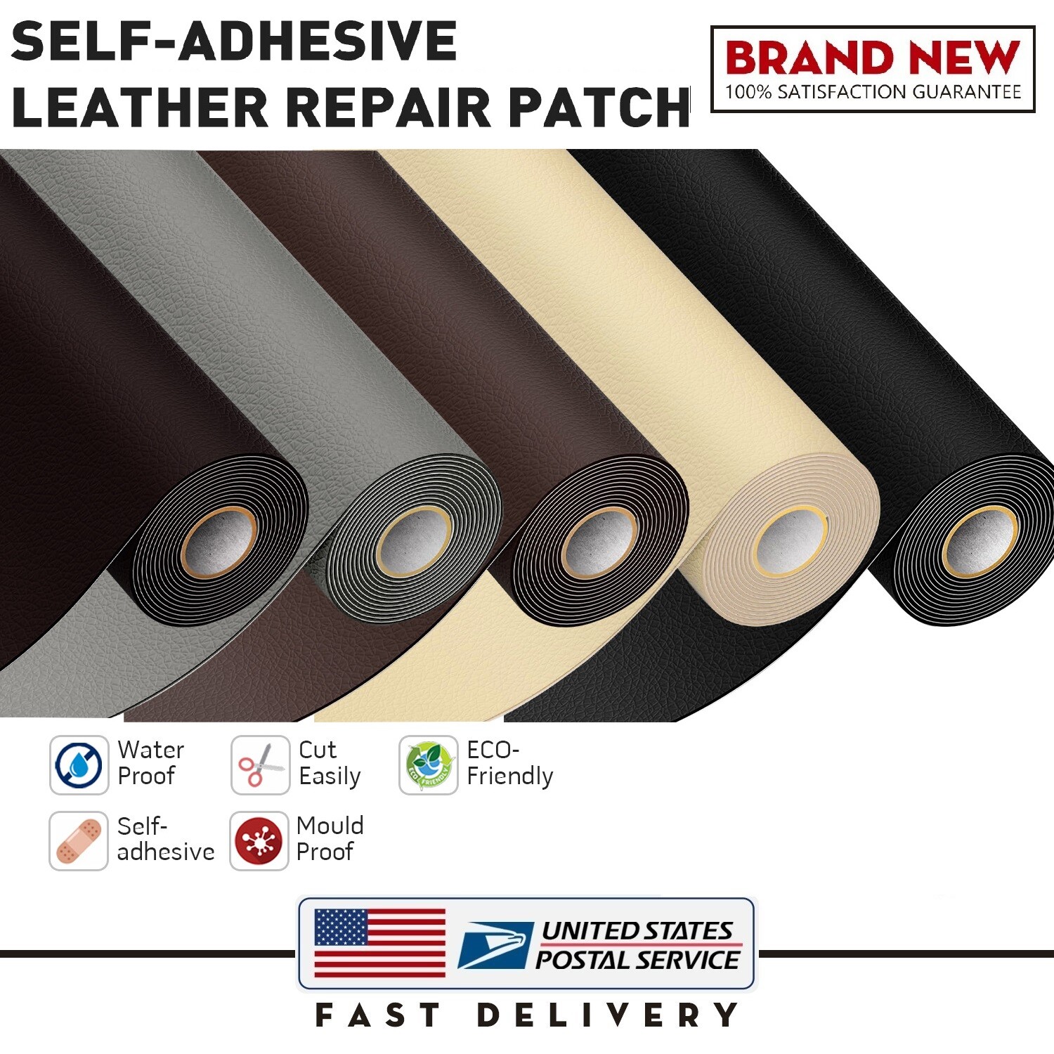 Leather Repair Patch Self-Adhesive Repair Sofa Car Seats Bag Jackets Clothing US
