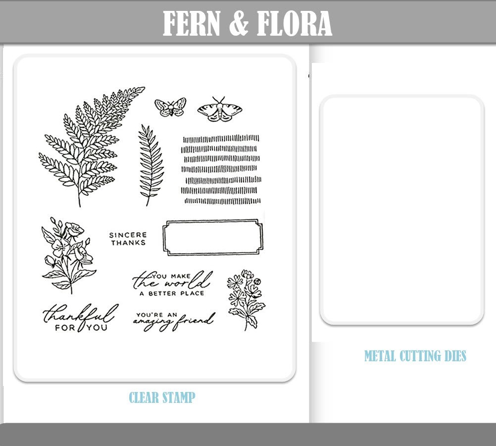 FERN & FLORA Clear Stamps And Metal Cutting Dies DIY Scrapbooking Embossing