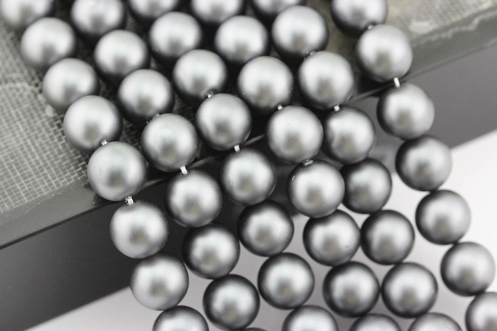 Gray Shell Pearl Matte Round Beads 6mm 8mm 10mm 15.5″ Strand