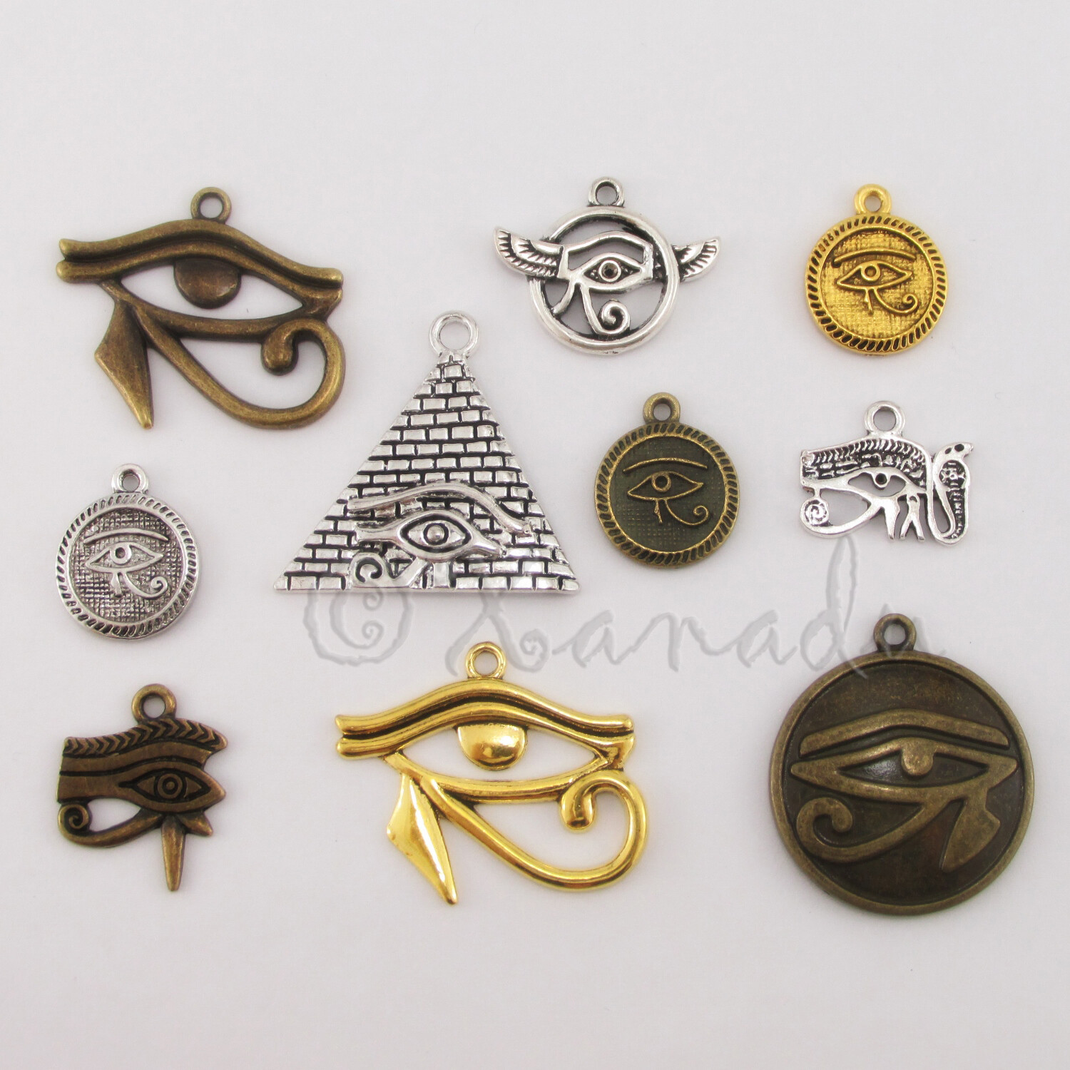 Egyptian Eye Of Ra Charms Set 10PCs Egypt Pendant Mix CM052027 – 10, 20 Or 50PCs
