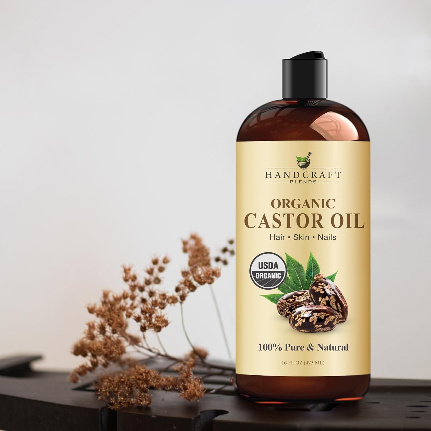 Handcraft Blends Organic Castor Oil 16 Fl Oz | 100% Pure and Natural | Premium G