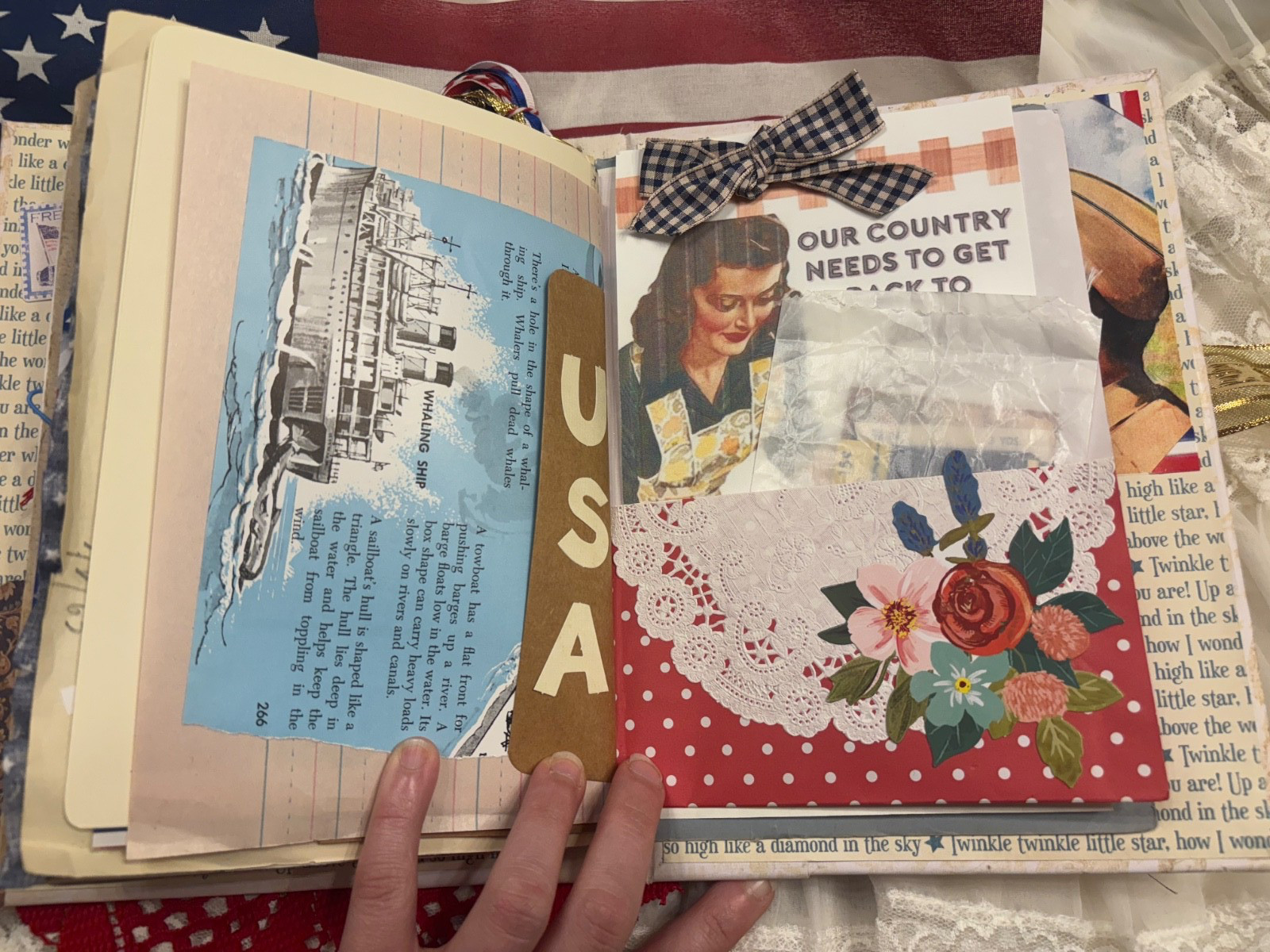 4th of July 🇺🇸 Patriotic America 250 YEARS! Junk Journal handcrafted