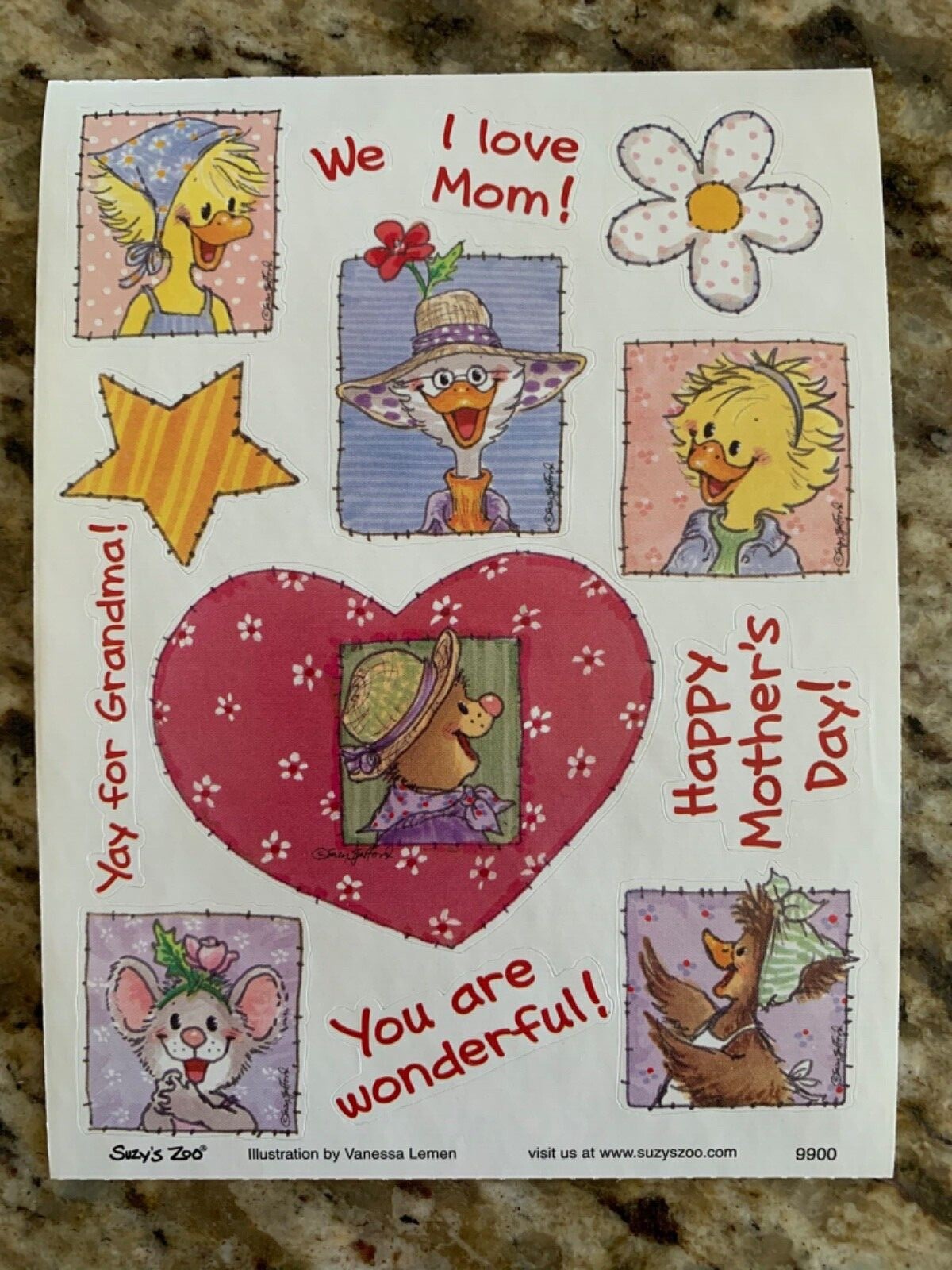 10 Suzy’s Zoo sticker sheets (lot 3)