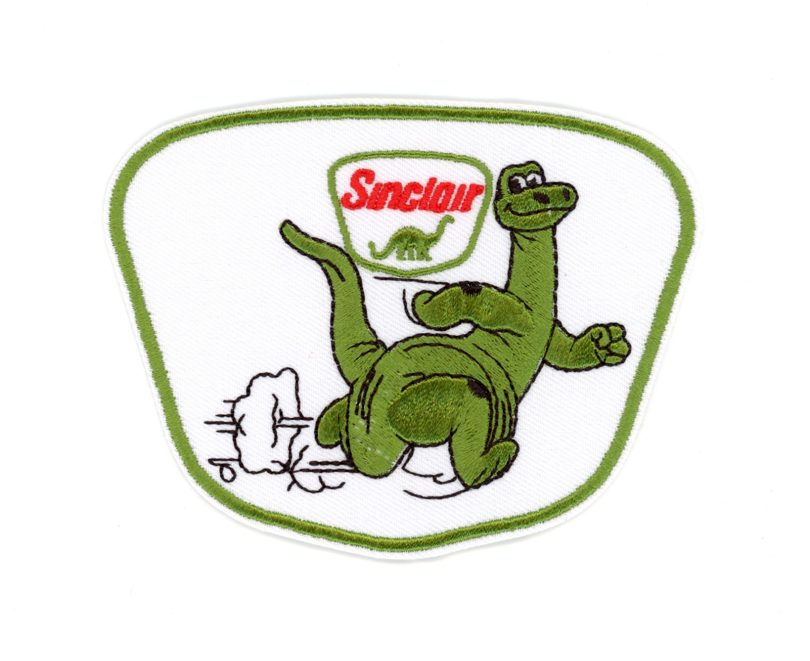 Sinclair Automotive “Dino” Premium Embroidered Iron-On Patch — Retro Gasoline Lo