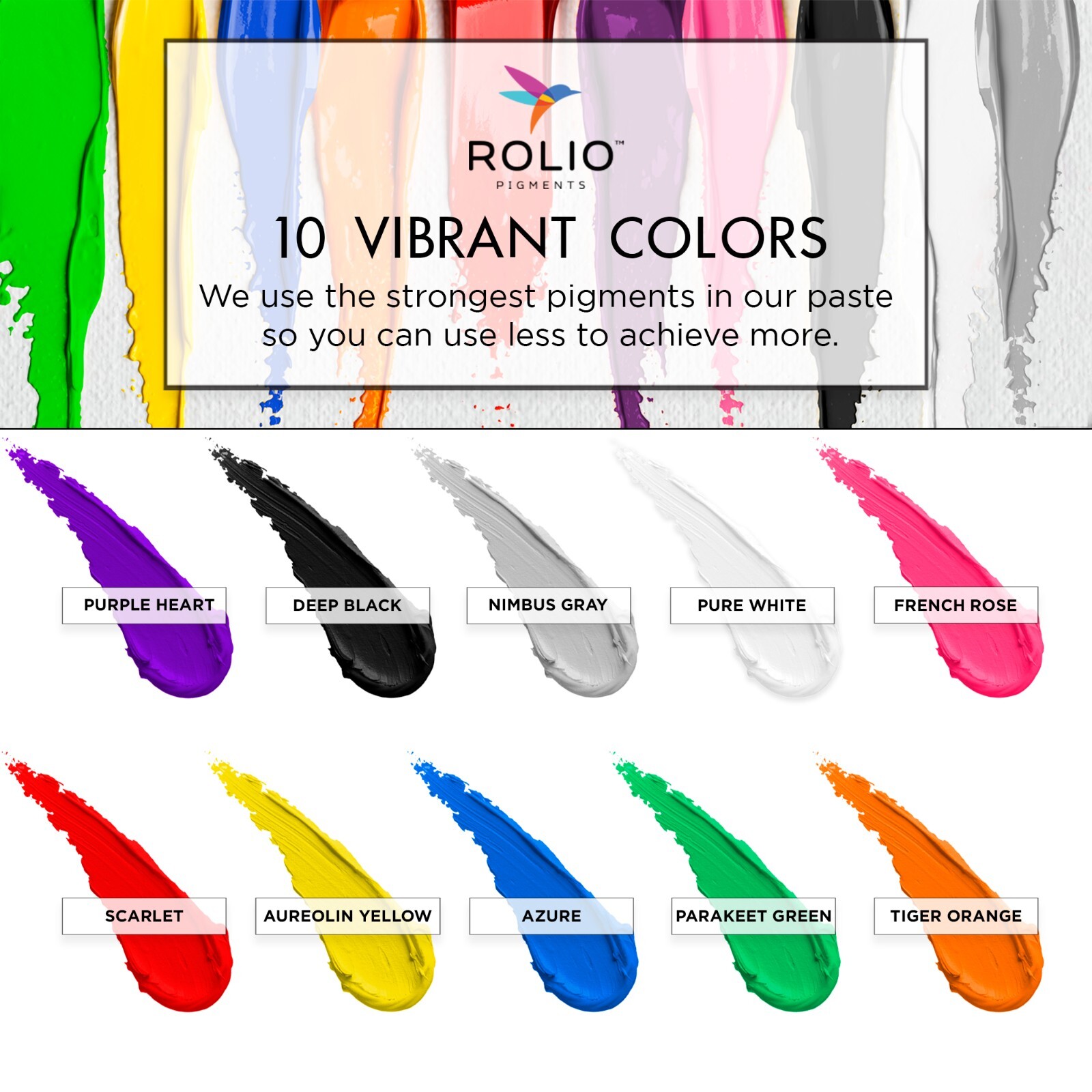 Rolio Pigment Paste Set, 10 Solid Colors, 1oz Jars Each – Epoxy Resin Dye
