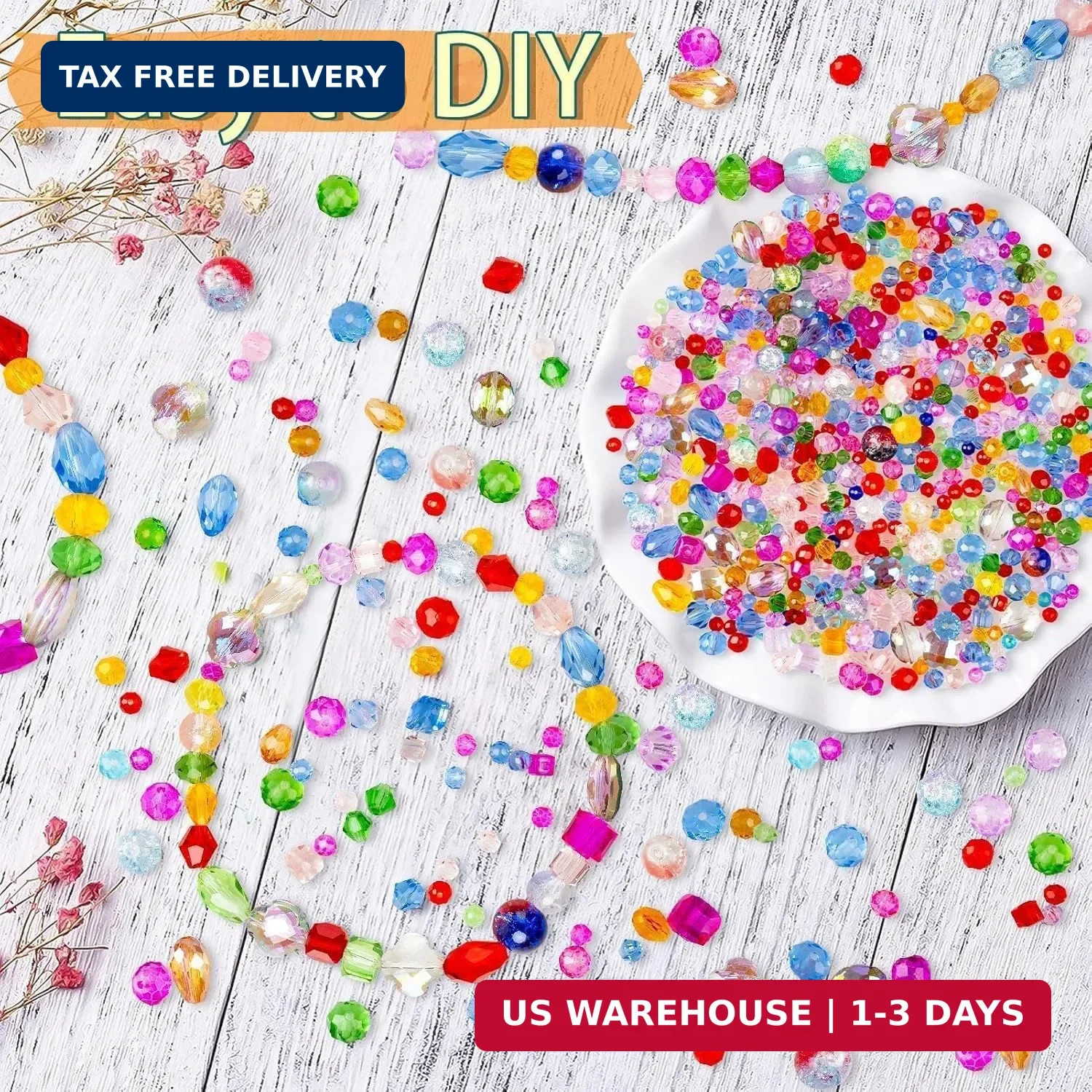 636pcs Glass Beads for Jewelry Making Assorted – Mixed Colorful Rainbow Craft Be