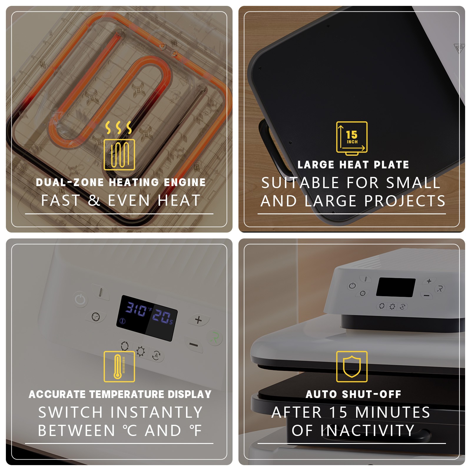 HTVRONT Heat Press Machine&Heat Transfer Vinyl&Painters Tape for T Shirt Press