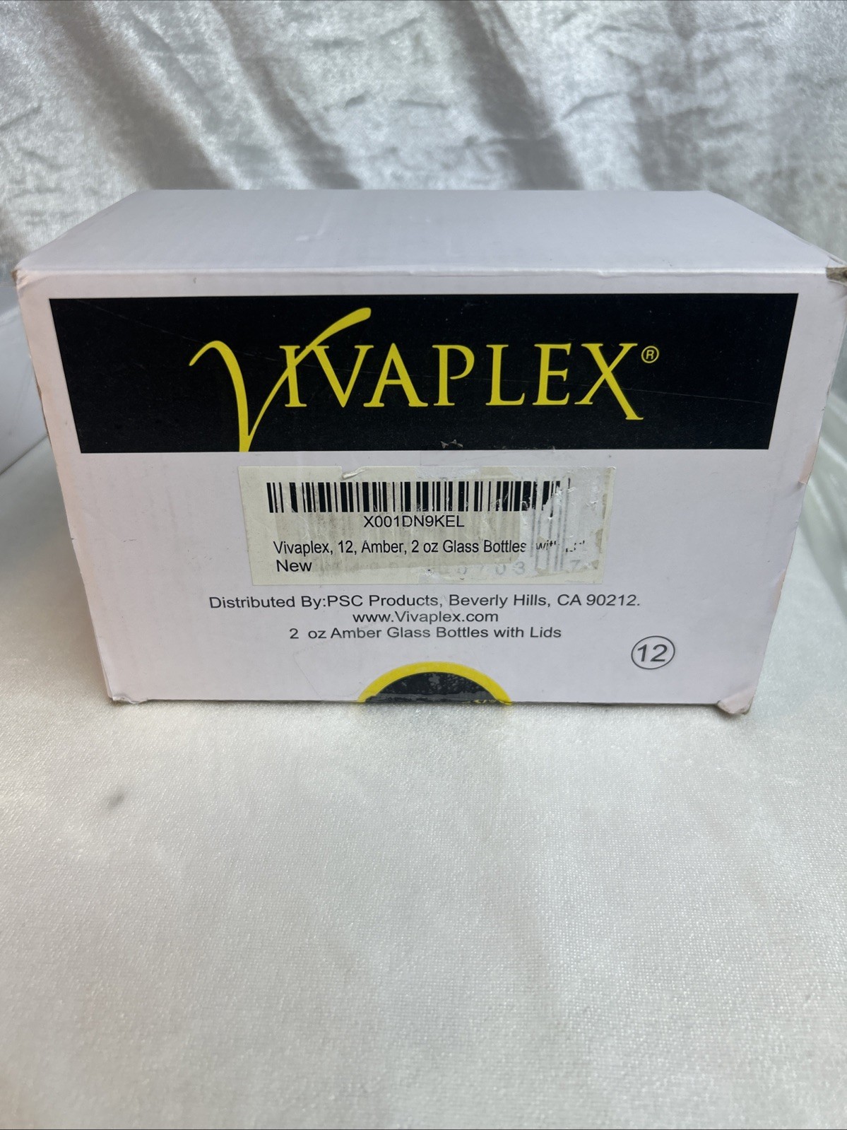 New-Vivaplex, 12, Amber, 2 oz Glass Bottles, with Lids