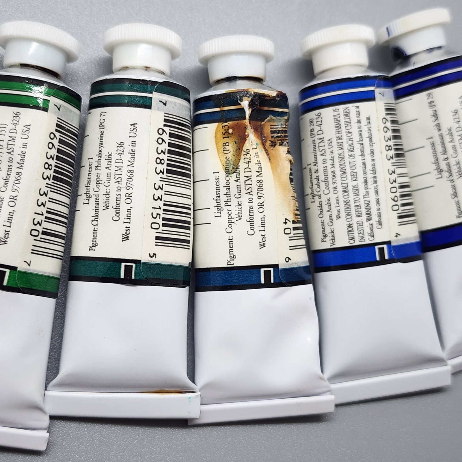 x6 M. Graham Artists Watercolor 15ml Tubes* – Phthalocyanine Blue Green Viridian