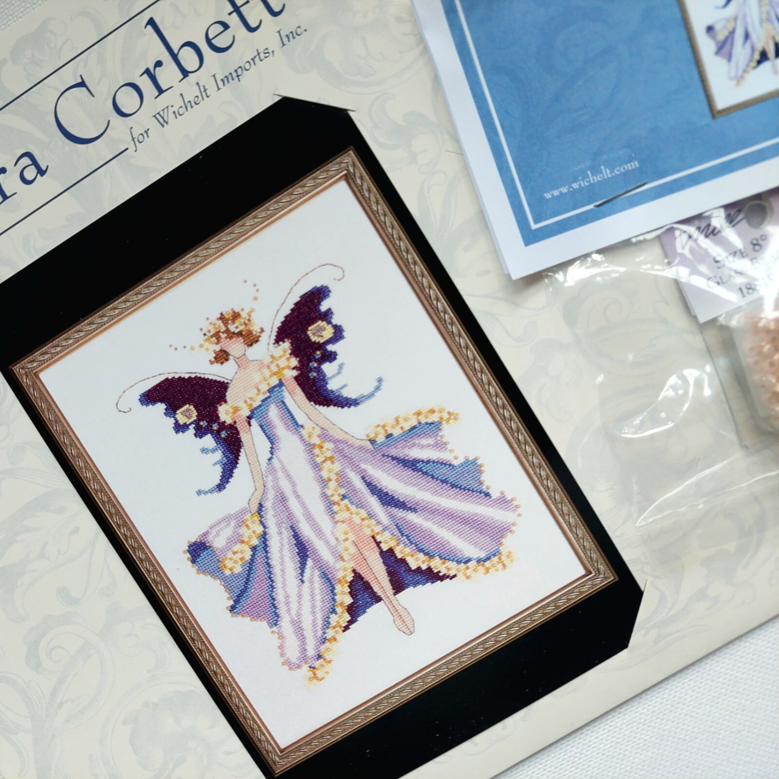 Nora Corbett Cherry Blossom Cross Stitch Chart and Embellishment Pack NC169
