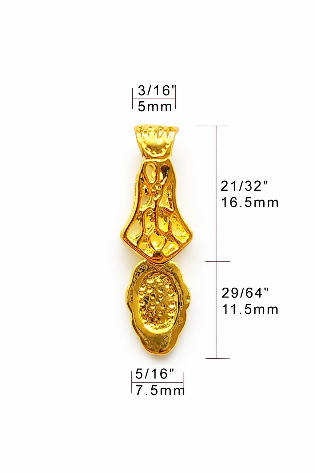 Gold Color Large Lattice Glue On Bails (Pkg 5/15) Ships from USA (68-G)