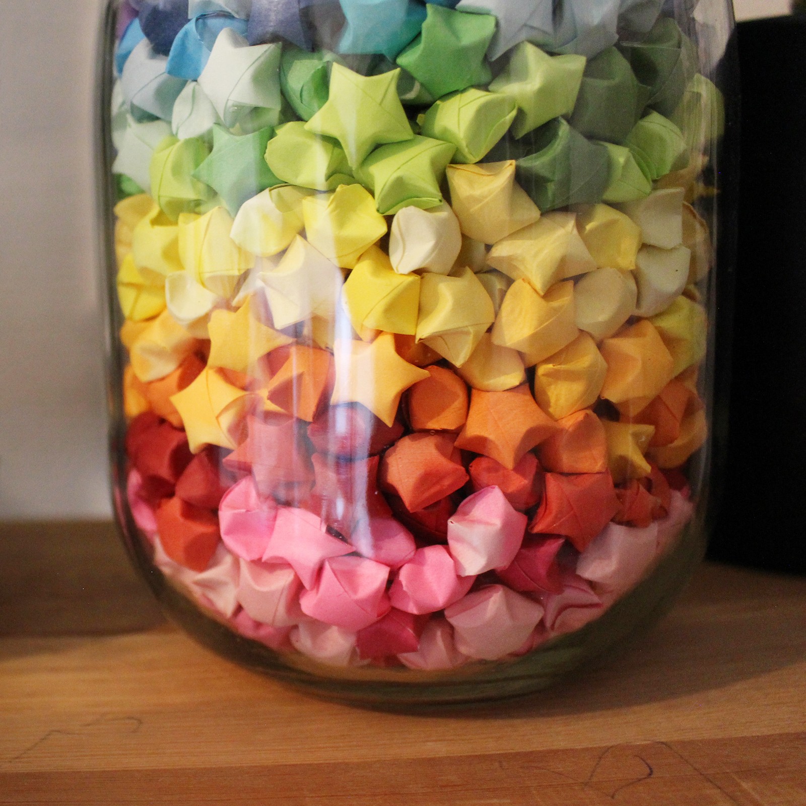 272pcs Pre-made Origami Lucky Stars Paper Wishing Star Light Green