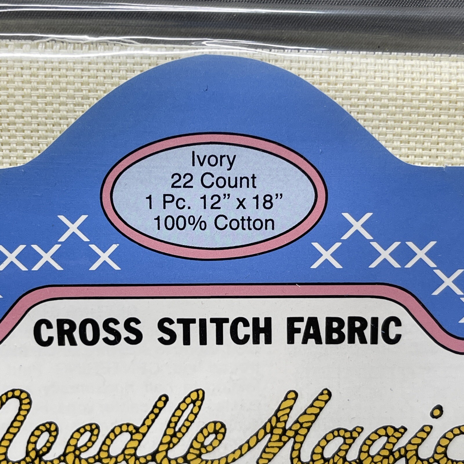 Cross Stitch Fabric Ivory 22 Count 1 pc 12″x18″ 100% Cotton NIP NOS NeedleMagic