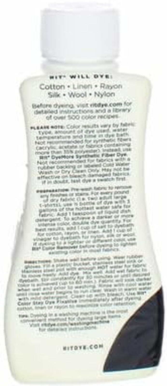Liquid Black Dye 8 Oz All Purpose Fabric Dye for Cotton Polyester Acrylic