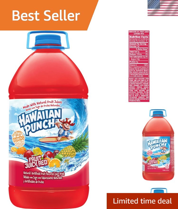 Fruit Juicy Red 128 Fl Oz – Sweet Caffeine Free Beverage for Family Enjoyment