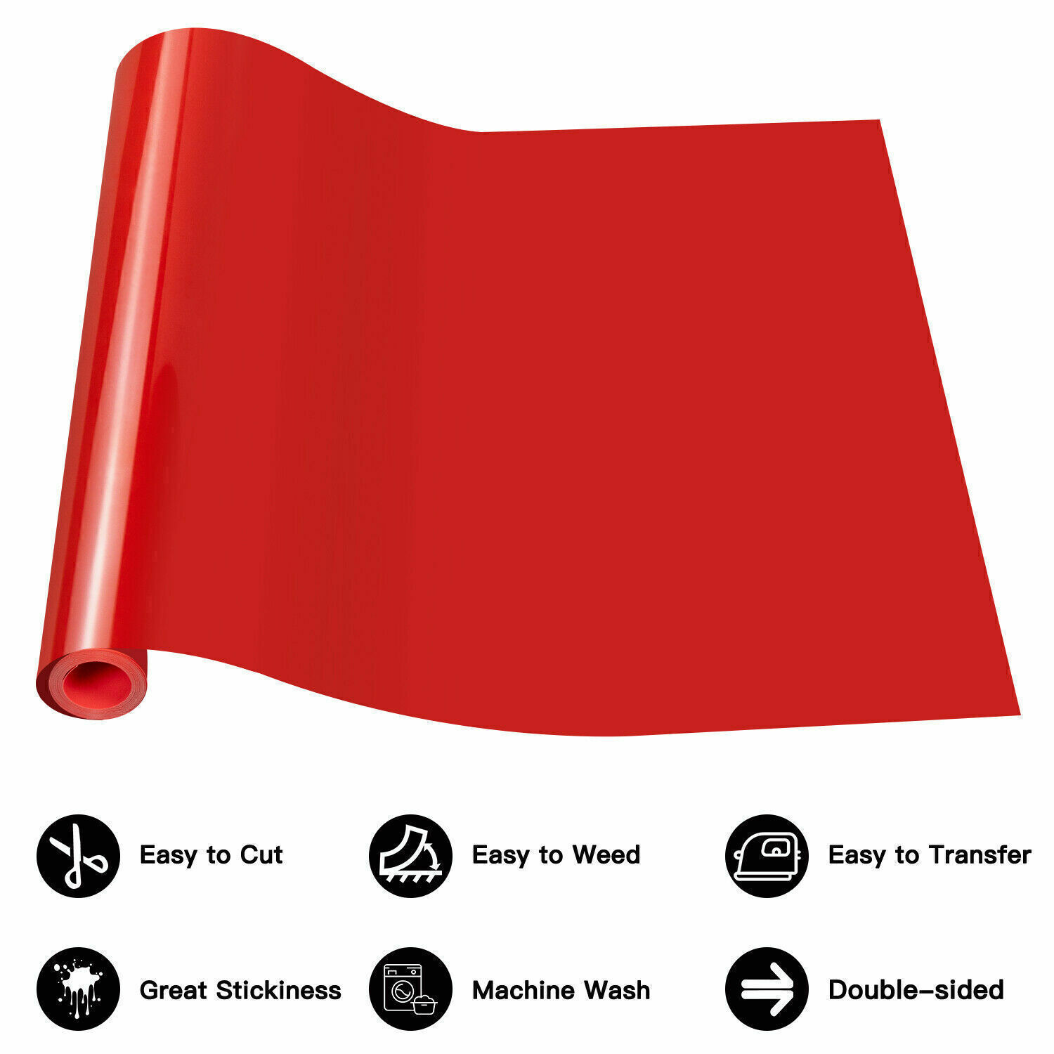 HTVRONT Heat Transfer Vinyl for T-shirt 12”x10′ PU HTV Iron Vinyl Stretchable