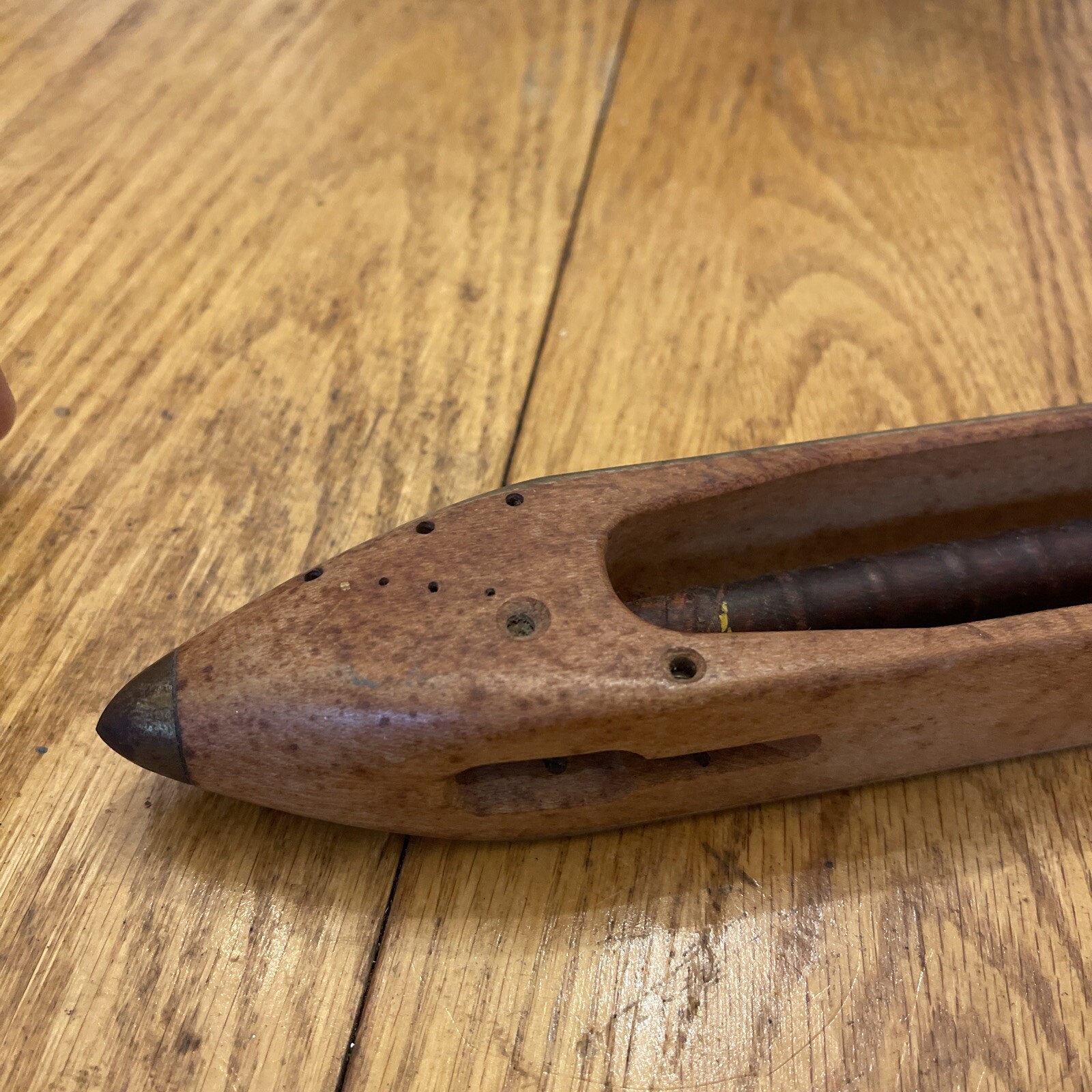 Antique Wooden Loom Weaving Fly Shuttle 16”- 1 Unit – SH 527- Southern With Bobb