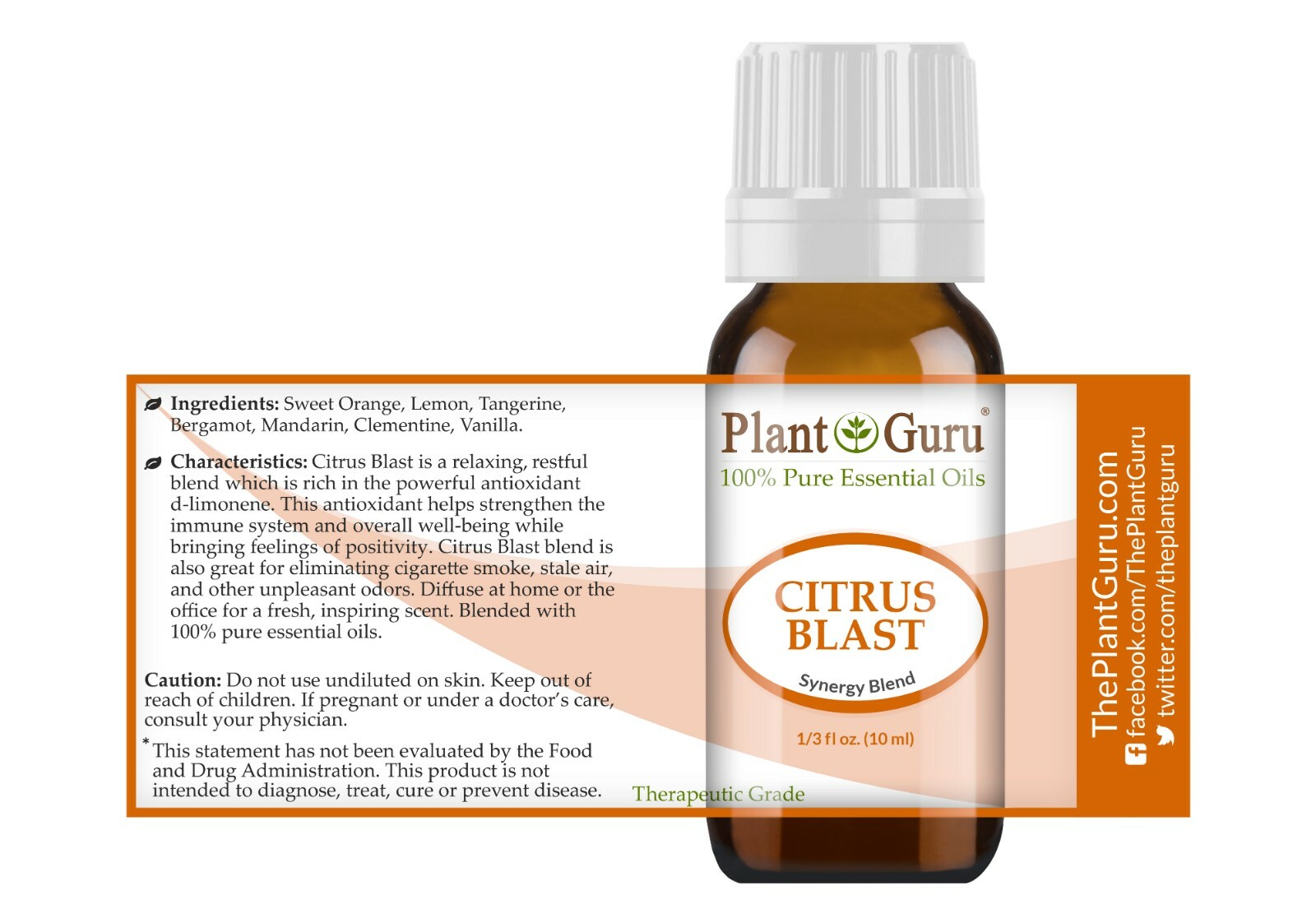 Citrus Essential Oil Set 6 -10ml 100% Pure Natural Therapeutic Grade Oils, Blend