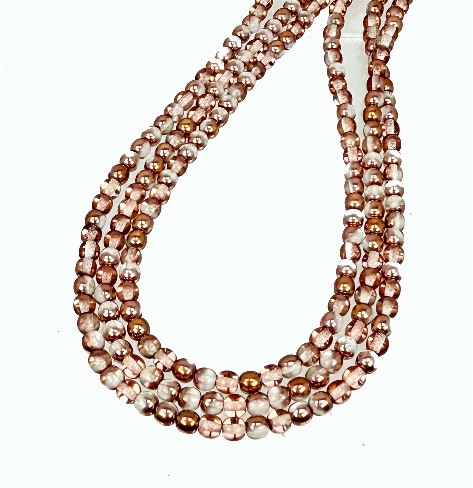 50 Czech Glass Smooth Round Druk Beads – Apollo Gold 4mm