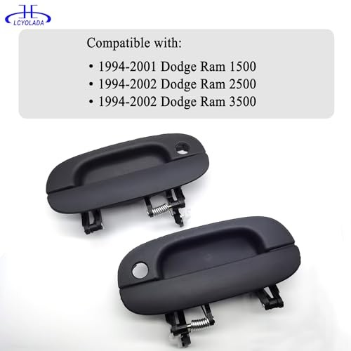 2Pcs Exterior Door Handles Compatible with 1994-2002 Dodge Ram 1500 2500 3500
