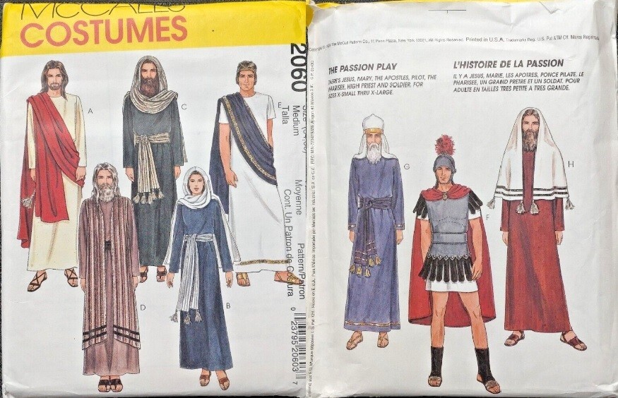 Vintage McCalls 2060 Passion Play Biblical Unisex Adult Costume Size 34-36 Uncut