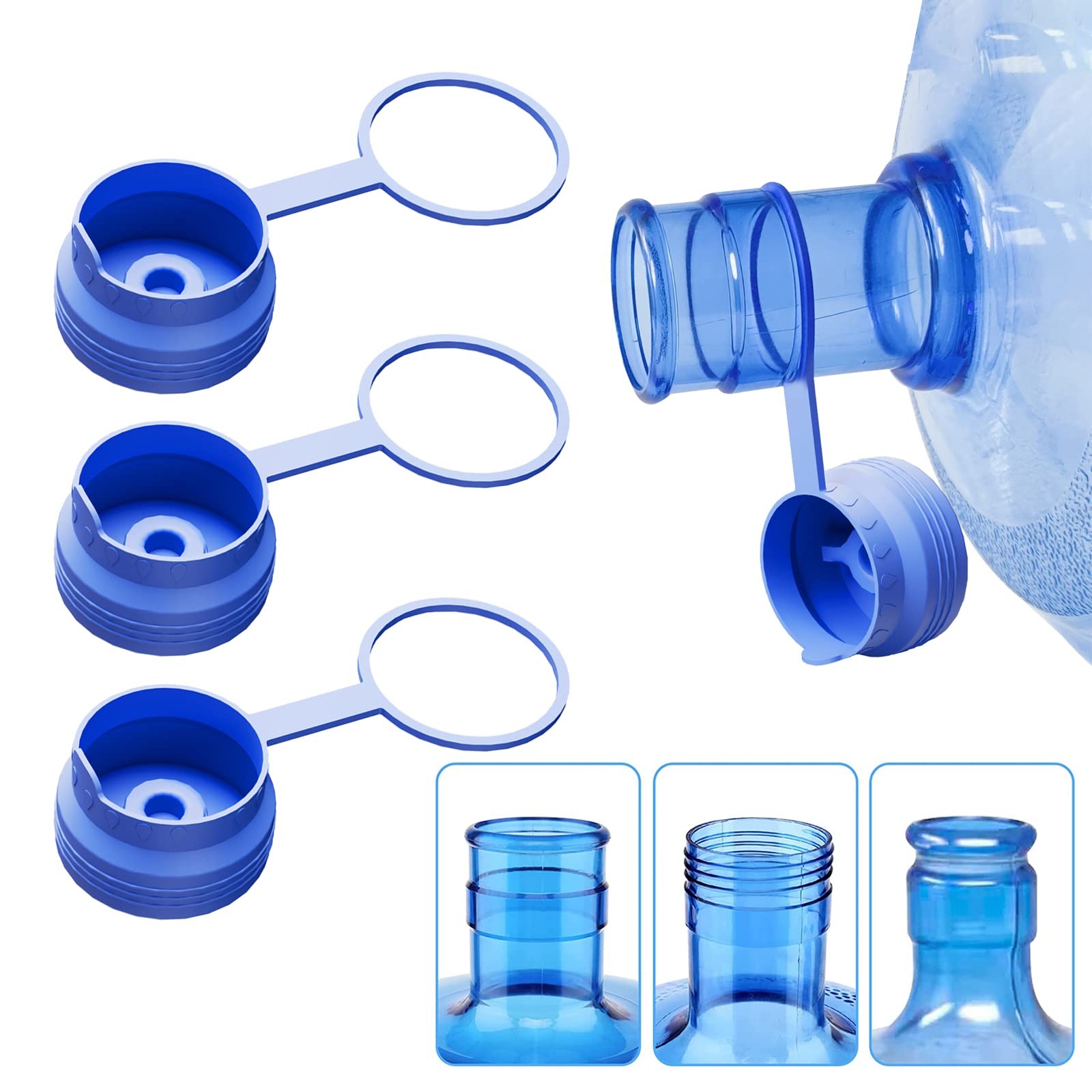 3 & 5 Gallon Water Jug Cap all bottles with a diameter of 55mm, Blue