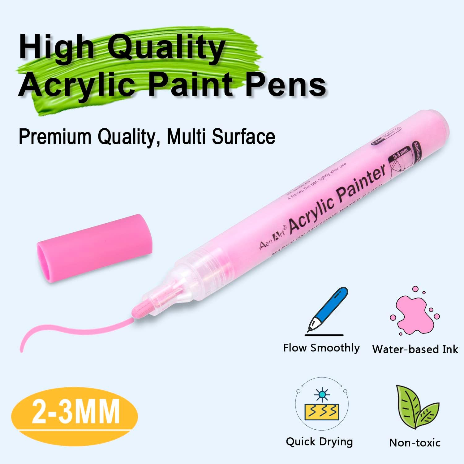 14 Colors Acrylic Paint Pens for Rock Wood Glass Fabric Ceramic Craft Marke