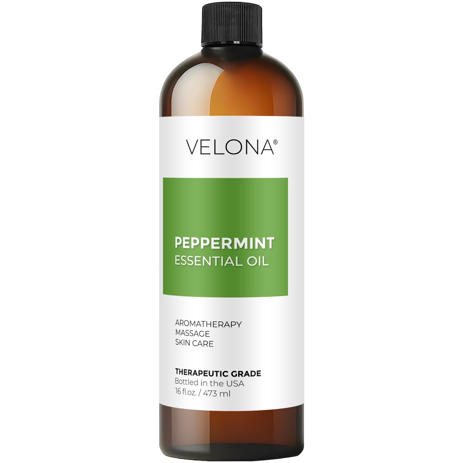 Peppermint Essential Oil by Velona 0.5 – 32 Fl Oz Therapeutic Grade Aromatherapy