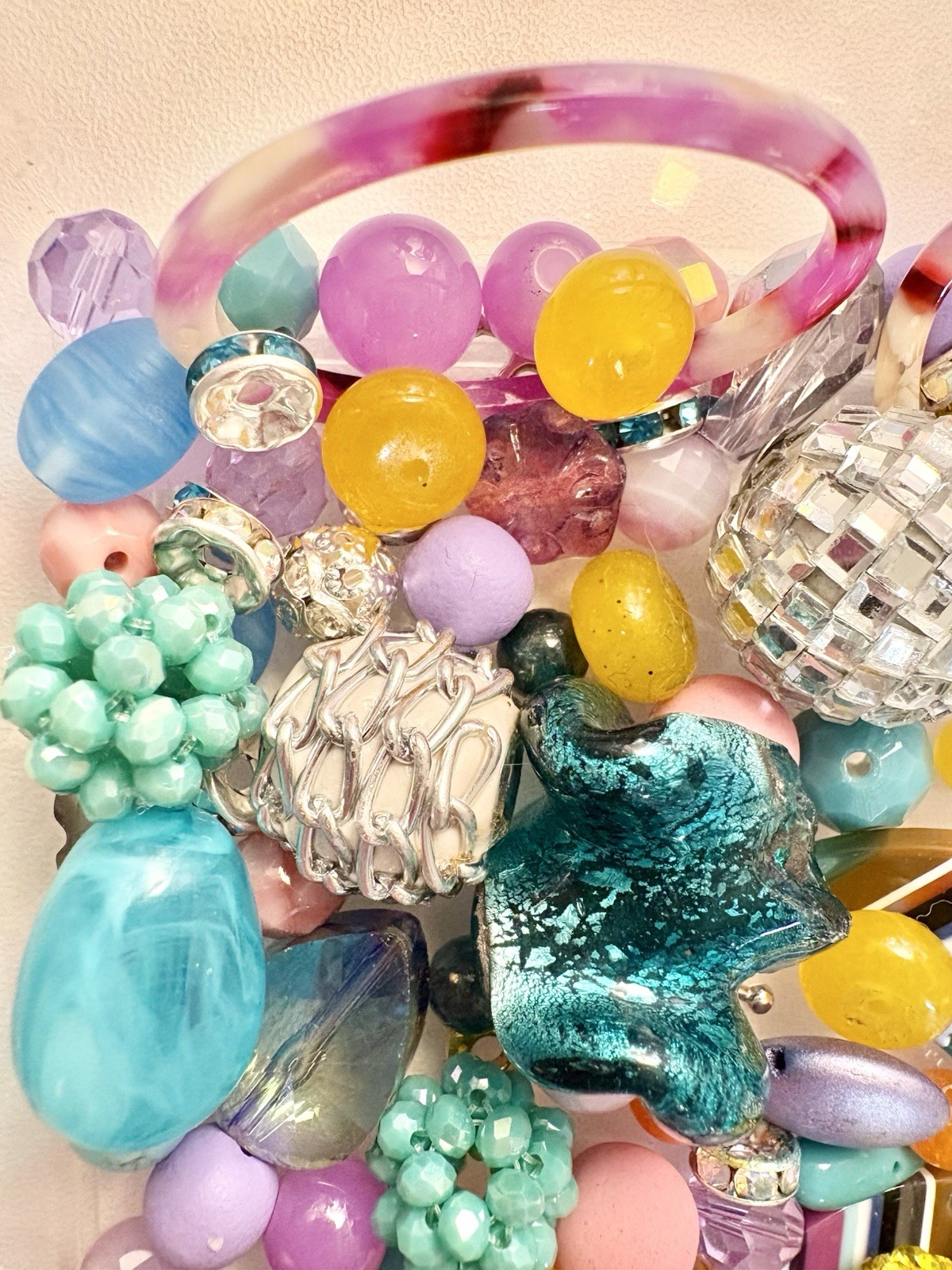 Roller Disco BEAD MIX for Jewelry Making – Glass, Gemstone, Boho, Charms