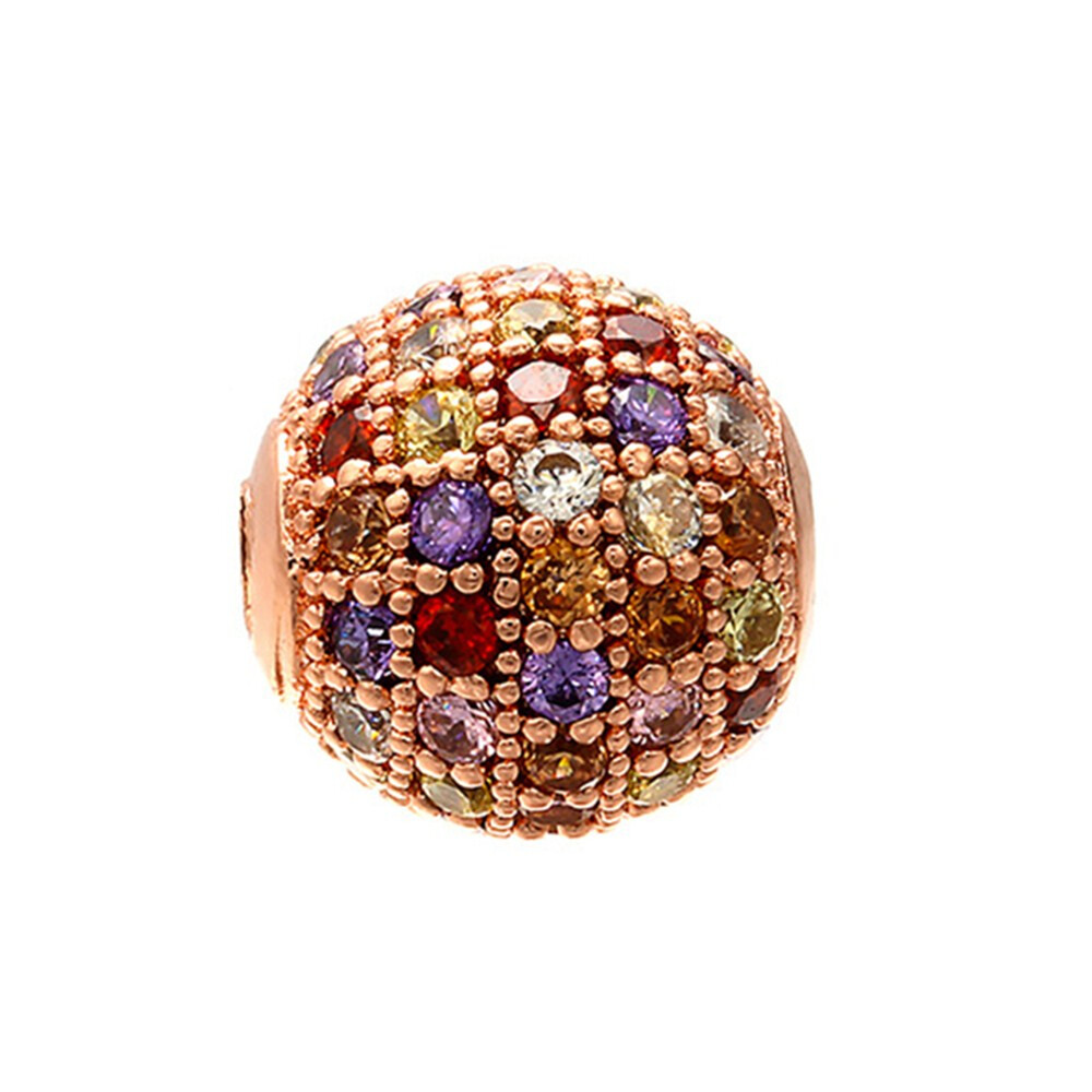 Colorful Ball Beads Zirconia Loose Spacer Beads For Jewelry Making Accessories