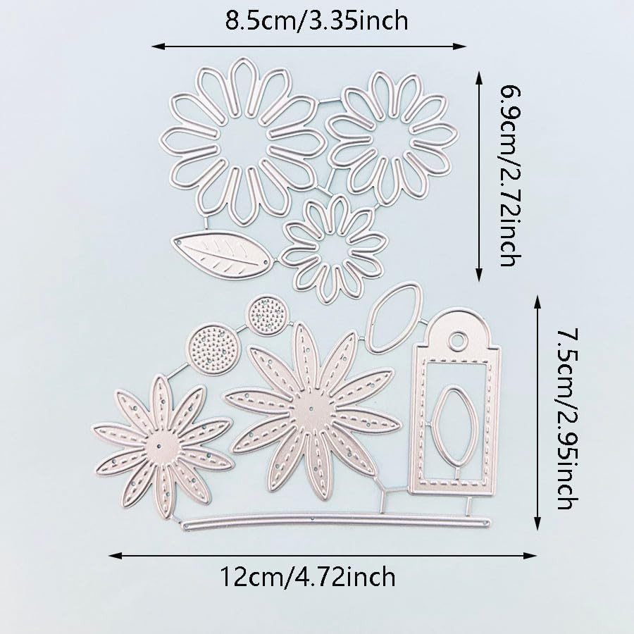 Chrysanthemums Metal Cutting Dies for Card Making New, Flower Carbon Steel