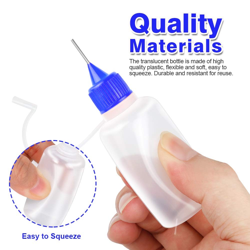 YGDZ 12Pcs Precision Tip Applicator Bottles, 30Ml Needle Tip Squeeze Glue Bottle