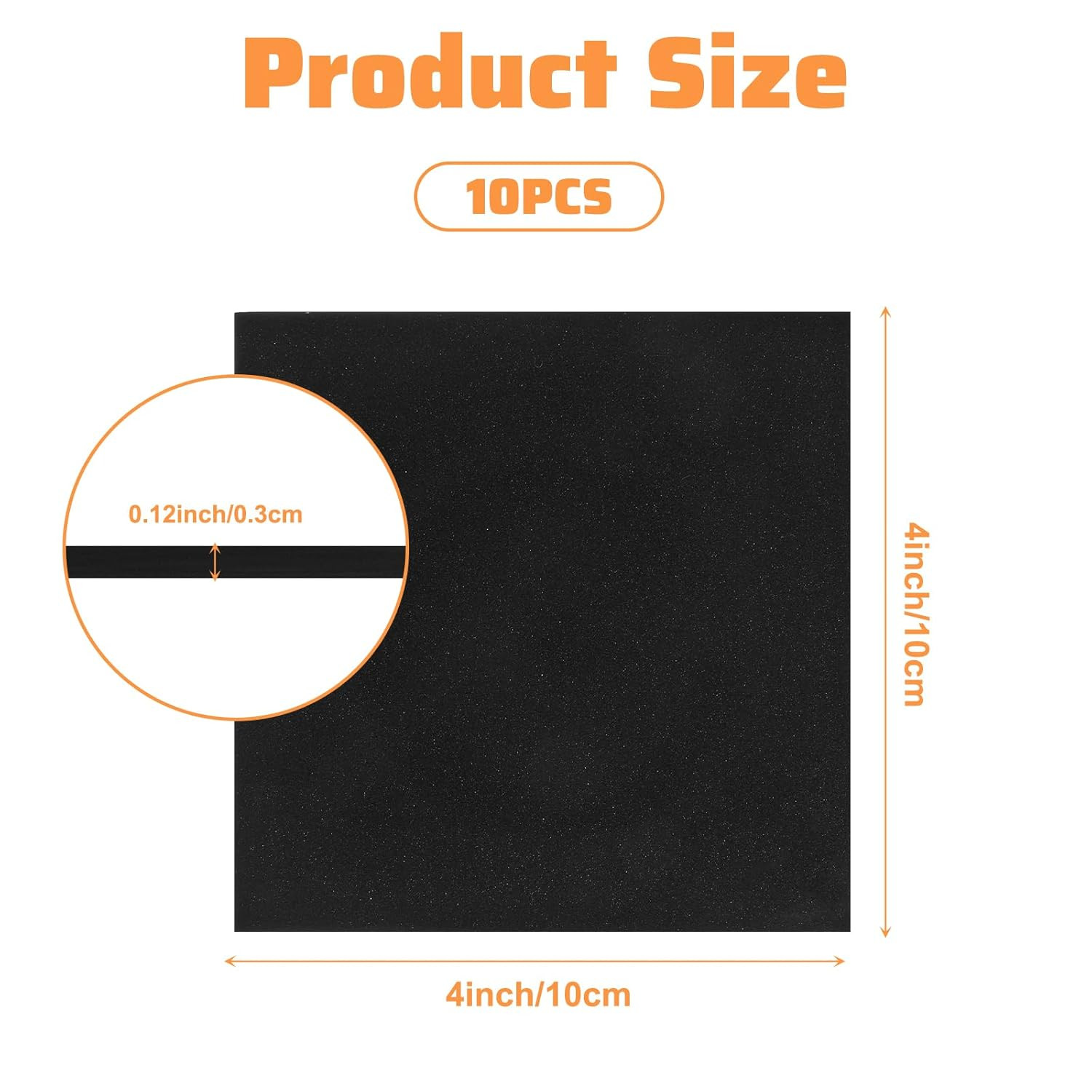 10 Adhesive Foam Padding Sheets 1/8″ Thick 4″ X 4″ Closed Cell Self Stick