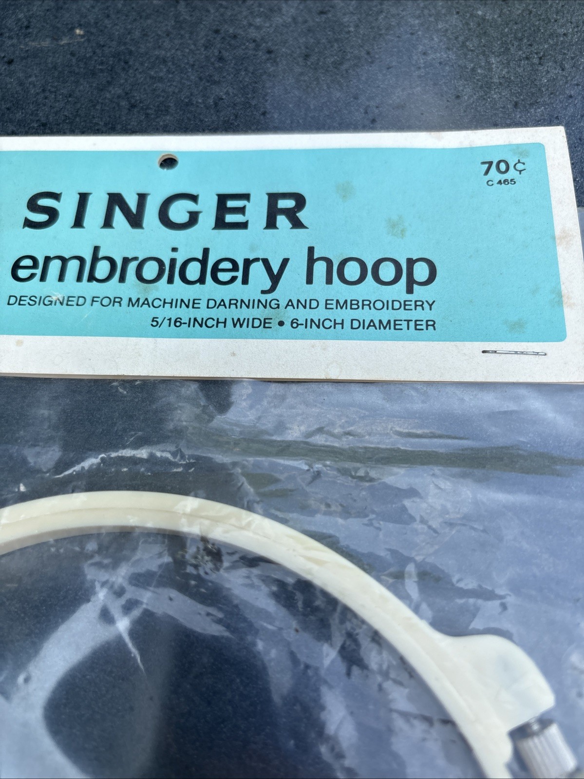 singer embroidery hoop New Old Stock Round 6 Inch Diameter 5/16 Wide