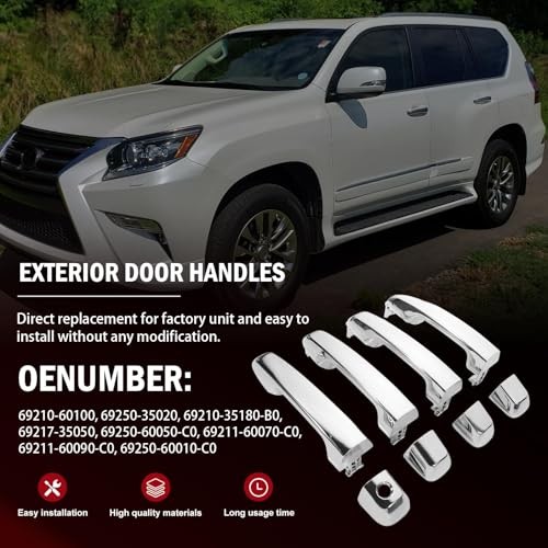 Chrome Exterior Door Handles fits 4Runner(Does not include Limited) 2010-2021