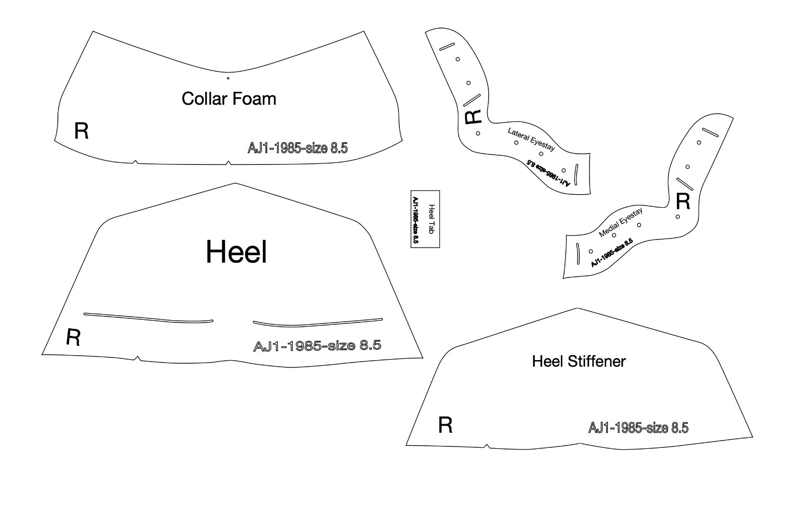 AIR JORDAN 1 HIGH 1985 – Sewing Pattern