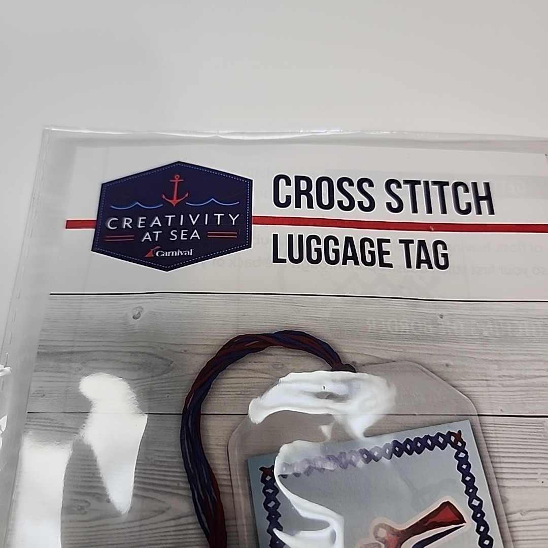 Cross Stitch Luggage Tag Craft Kit Carnival Whale Tale Creativity at Sea New
