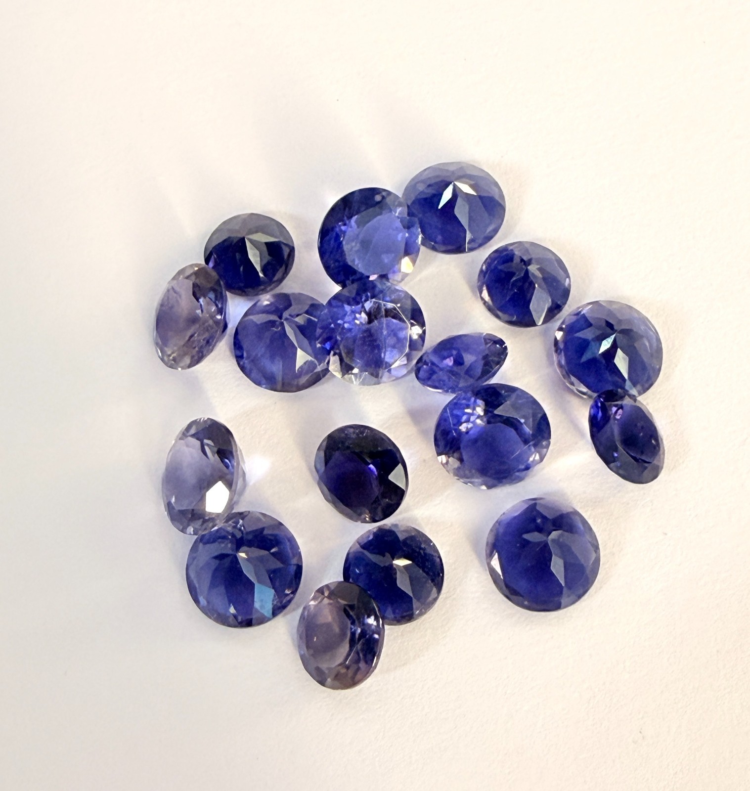 Natural Blue iolite Round Faceted Cut Loose Calibrated Gemstone 3MM TO 15MM