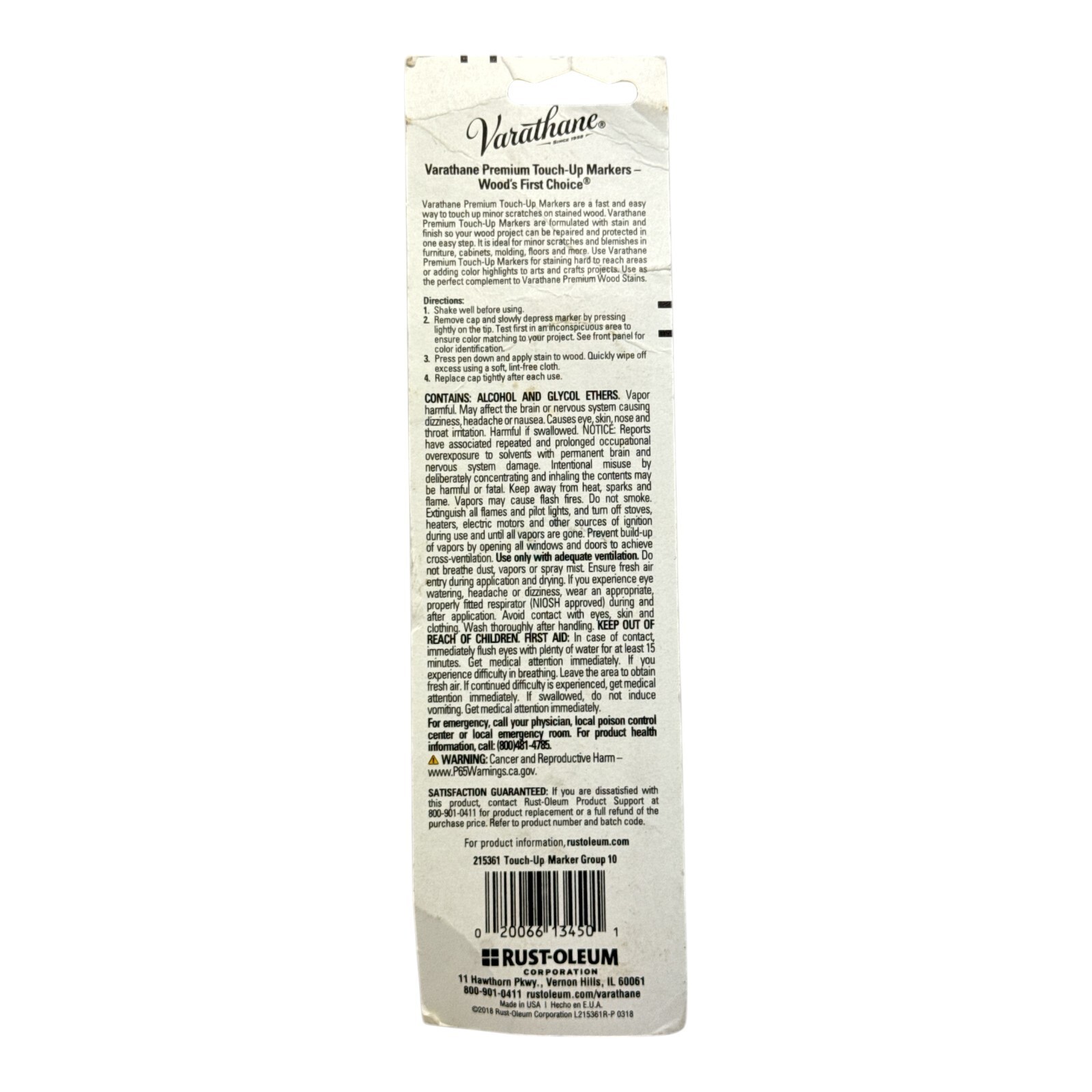 Varathane Touch-Up Marker For Touch-Up And Staining 0.3fl.oz./9.9ml New Sealed