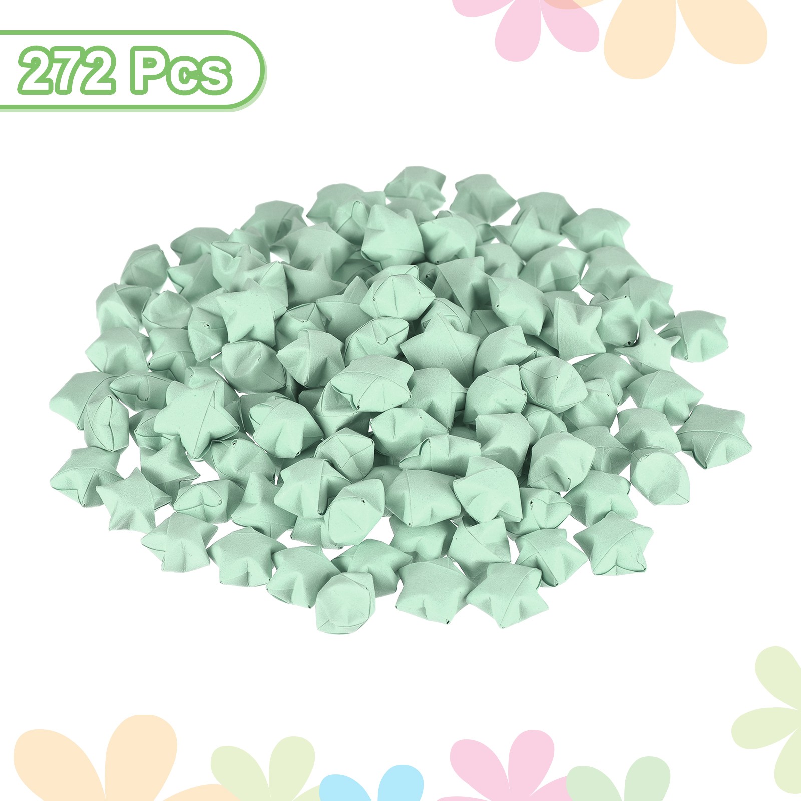 272pcs Pre-made Origami Lucky Stars Paper Wishing Star Light Green