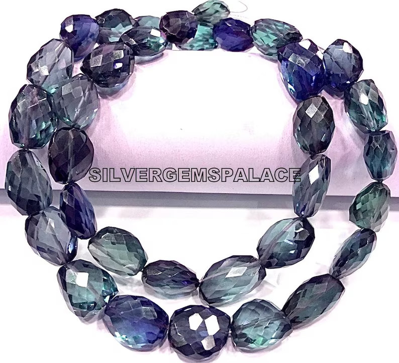 AAAA++ QUALITY~Alexandrite Faceted Nuggets Beads Color Changing Gemstone Beads.